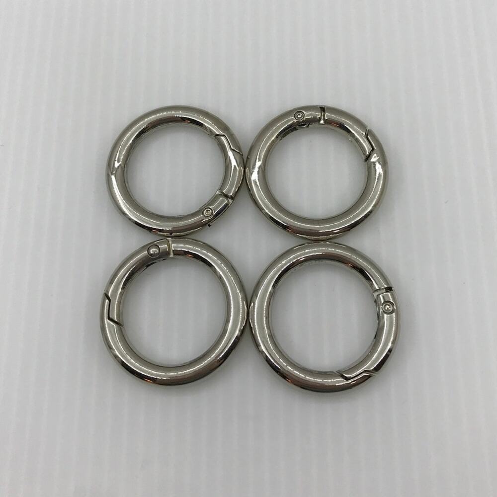 Miche Bag 1” Silver Carabiner Spring Gate Rings Set of 4 Purse Hardware